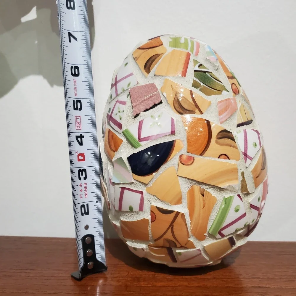 Mosaic tile egg shaped holiday home decor, spring, easter, 7